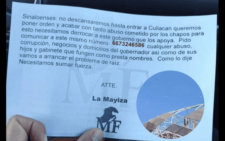 Este martes apareció un nuevo volante, solicitando apoyo para que puedan ingresar a Culiacán y restaurar el orden, con la firma de 