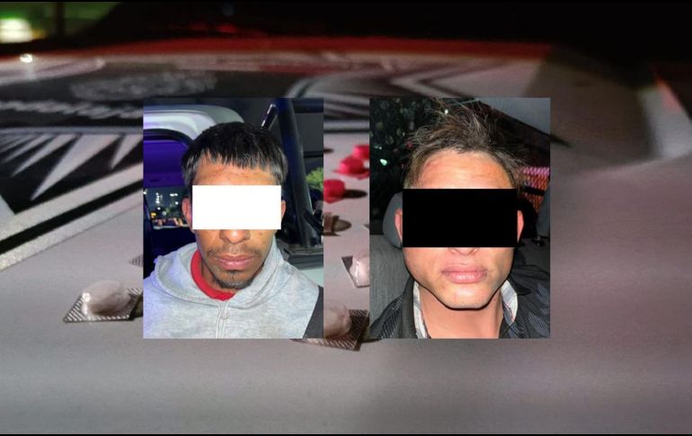 Los detenidos, identificados como José Ángel ‘N’ y Martín ‘N’ de 25 y 18 años de edad respectivamente, fueron puestos a disposición de las autoridades del Ministerio Público. ESPECIAL / POLICÍA DE GUADALAJARA