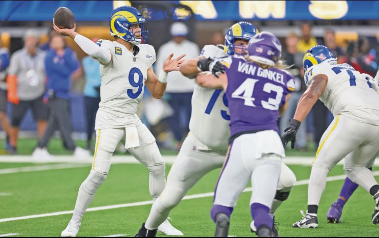 Matthew Stafford lanzó cuatro pases de anotación en la victoria ante los Vilkings. AFP