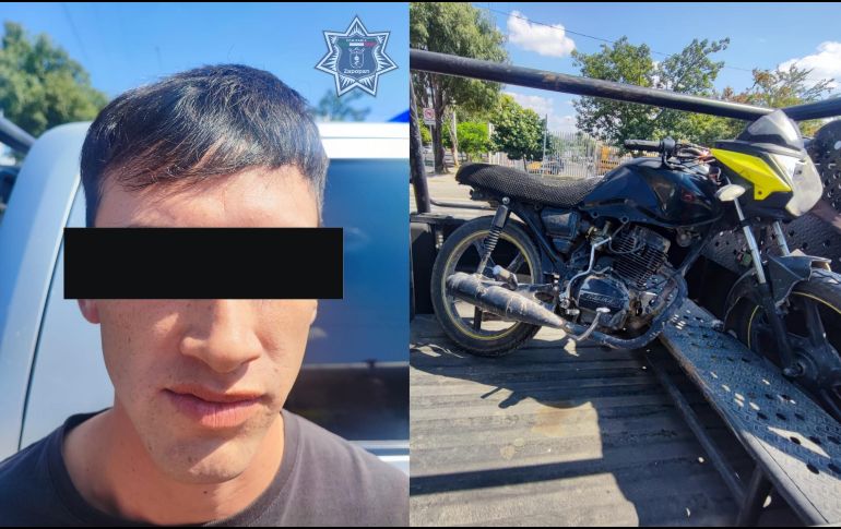 Elementos del Escuadrón Motorizado de la Policía de Zapopan detuvieron a un presunto narcomenudista que circulaba a bordo de una motocicleta sin placas en la calles de la colonia La Magdalena. ESPECIAL