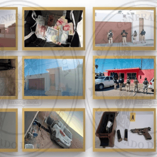 Tras cateos en Sonora, aseguran armas, autos, drogas y personas