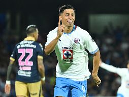 Ángel Sepúlveda en festejo de gol durante el partido disputado en el estadio Olímpico Universitario. IMAGO7