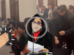 La Ministra Norma Lucía Piña Hernández fue recibida con palabras de apoyo y aplausos por su decisión de presentar su renuncia al cargo de Presidenta de la SCJN. EFE/ Mario Guzmán/ X -TWITTER-/ JusticiaTV_MX/ ESPECIAL