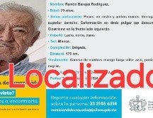 De acuerdo con la comisaría municipal, se trató de Ramón Barajas Rodríguez, de 79 años de edad, quien había sido visto por última vez en esta misma colonia el pasado 26 de octubre. CORTESÍA
