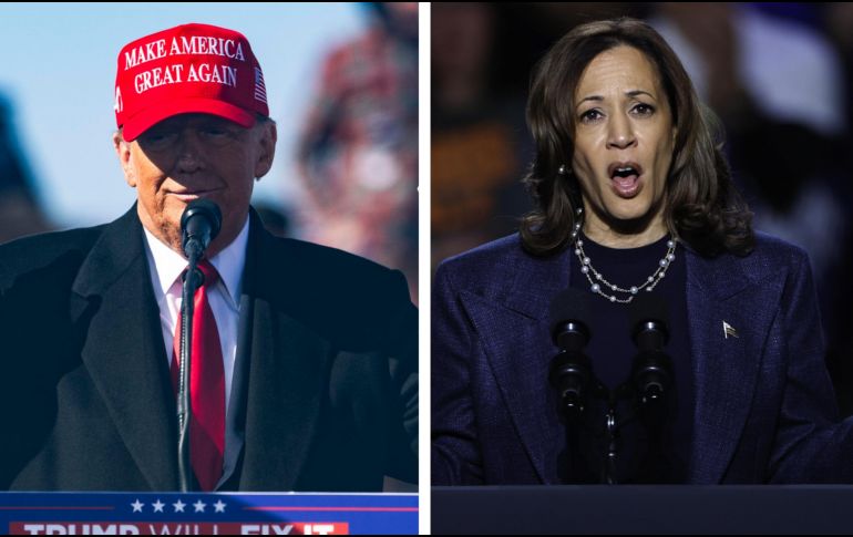 Las últimas encuestas sobre las elecciones presidenciales en EU muestran un empate entre Trump y Harris. EFE / JIM LO SCALZO / CJ GUNTHER