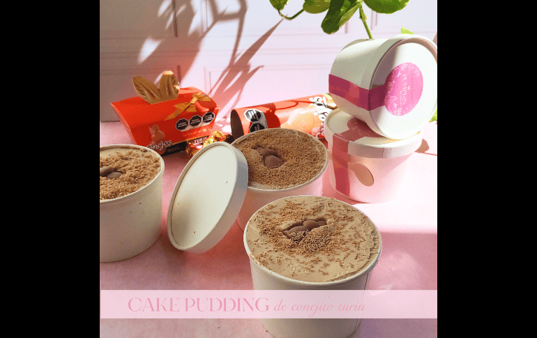 Voss Bakery - Cake Pudding: elaborado con capas de bizcocho de mantequilla, suave crema de vainilla con trozos de conejos y deliciosa crema con el sabor único de conejos Turín.