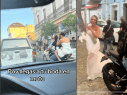 En un video que ya cuenta con más de 78 mil me gusta en Tik Tok, la novia pidió ayuda para encontrar al motociclista. ESPECIAL.