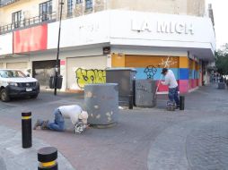 La primera etapa de la Estrategia de Seguridad Vial comprende trabajos de señalización horizontal en el polígono que va de la calle Independencia hasta avenida Juárez.. CORTESÍA/Ayuntamiento de Guadalajara.