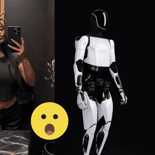 Kim Kardashian presume su robot Tesla Optimus