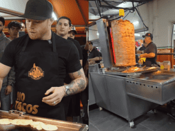 Saúl 'Canelo' Álvarez hizo de taquero en el local de su hermano. Instagram / elpastordelrica