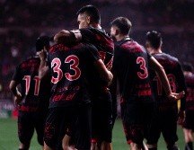 Emanuel Reynoso en festejo de gol, durante el partido de ida de los Cuartos de Final del torneo Apertura 2024 de la Liga BBVA MX. IMAGO7