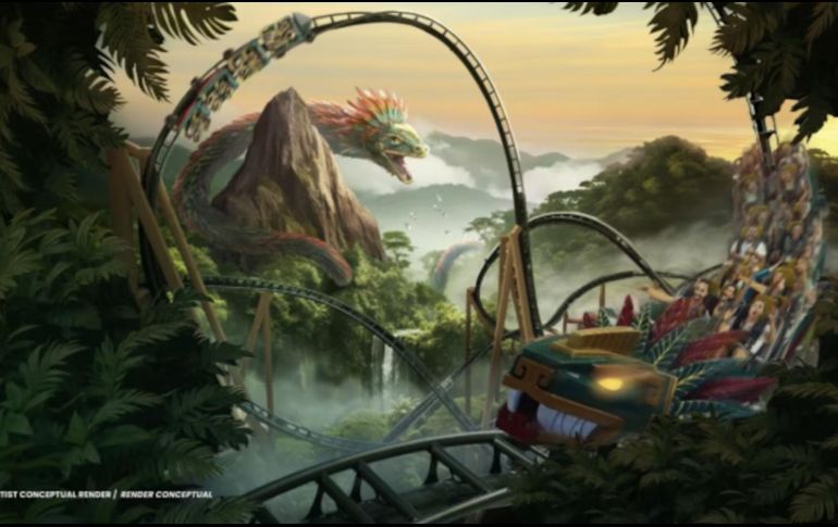 La Serpiente Emplumada es una de las figuras más importantes en las culturas mesoamericanas, conocida principalmente como Quetzalcóatl entre los mexicas (aztecas) y como Kukulkán en la cultura maya.  Captura de pantalla//rcdb/Vekoma/VidantaWorld