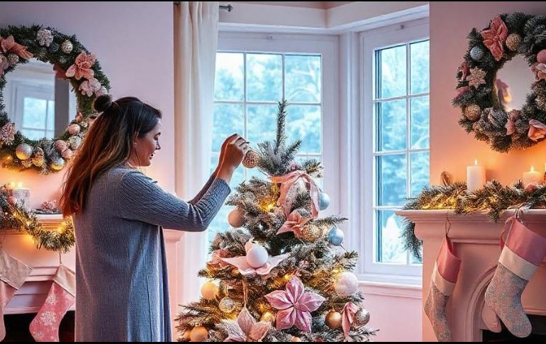 Esta Navidad, atrévete a romper con lo tradicional y explora la suavidad de los tonos pastel para llenar tu hogar de encanto y elegancia. FREEPIK IA