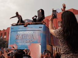 El cantante Maluma se presenta en la explanada del Monumento a la Revolución, en la Ciudad de México. SUN/Sughey Baños