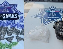 En dos hechos no relacionados, fueron incautadas cantidades significativas de droga a dos sujetos que fueron detenidos. ESPECIAL / Policía de Guadalajara