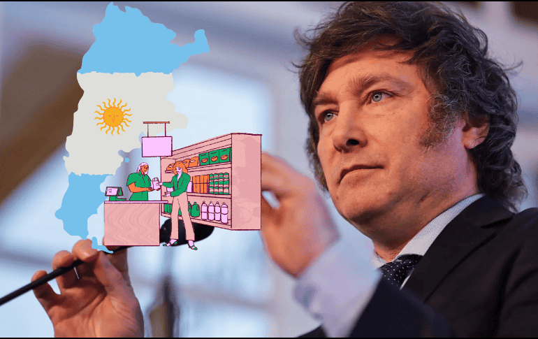 La apertura del supermercado en el Mar de la Plata se realizó el pasado jueves 05 de diciembre por Javier Milei, pero usuarios fuera de Argentina lo tomaron con humor en redes. EFE/ ARCHIVO/ ESPECIAL/ CANVA