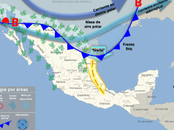 El país enfrentará un fin de semana con cambios climáticos significativos, marcados por la actividad de los frentes fríos 13 y 14. X/ @conagua_clima.