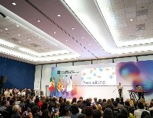 El rector general de la Universidad de Guadalajara, Ricardo Villanueva Lomelí, se pronunció en la ceremonia y destacó la trascendencia de este cambio de estafeta. EL INFORMADOR / H. FIGUEROA