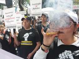 Decenas de personas se manifiestan afuera del Senado a favor de la venta regulada de los vapeadores. SUN/F. Rodríguez