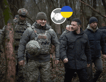 El presidente ucraniano, Volodímir Zelenski, agradece a los soldados que apoyan a su país. X/@ZelenskyyUa