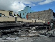 Edificio colapsado en Port Vila, al sismo le siguieron réplicas de intensidad 5.5 y 5.4. EFE/VBTC NEWS