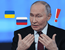 El presidente ruso, Vladimir Putin habla sobre guerras y más temas durante su conferencia anual en Moscú. EFE/Y. Kochetkov