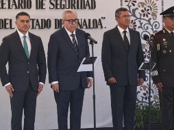 Su ascenso se dio en un acto protocolario en el que estuvieron presentes el gobernador del norteño estado de Sinaloa, Rubén rocha Moya, y el secretario de Seguridad y Protección Ciudadana (SSPC), Omar García Harfuch. ESPECIAL/X/@OHarfuch.