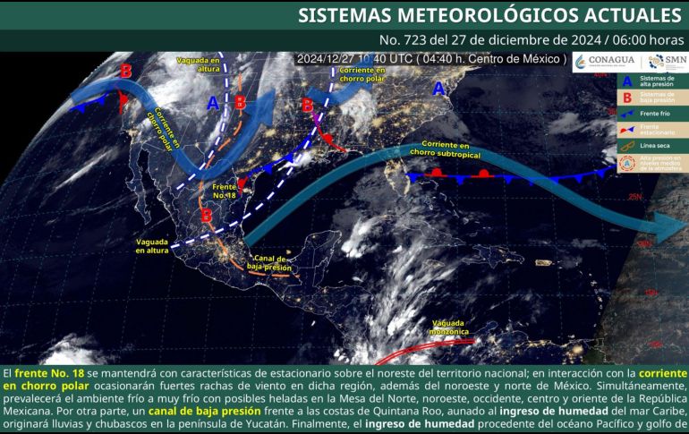 El frío típico del invierno ha comenzado a manifestarse en diferentes partes de la República. ESPECIAL/GOBIERNO DE MÉXICO