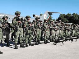 Estos efectivos arribaron a la Base Aérea Militar Número Diez, ubicada en Culiacán.