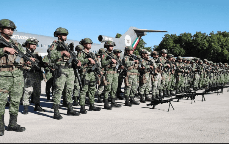 Estos efectivos arribaron a la Base Aérea Militar Número Diez, ubicada en Culiacán.