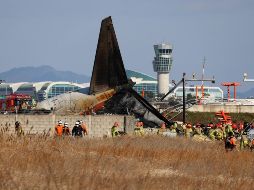 En las imágenes, compartidas por Yonhap, se ve la aeronave severamente dañada. AP