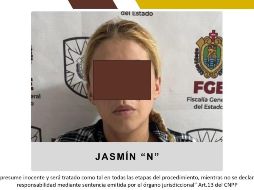 La Fiscalía del Estado aún no ha informado los delitos que se le imputarán a Jasmín 