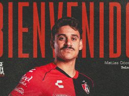 Matías Cóccaro fue anunciado de manera oficial como el cuarto refuerzo del Atlas. ESPECIAL / X: @AtlasFC