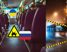 Autobús en el sur de Ucrania es atacado por un dron ruso durante los primeros días del año 2025. ESPECIAL