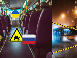 Autobús en el sur de Ucrania es atacado por un dron ruso durante los primeros días del año 2025. ESPECIAL