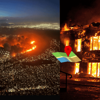 Así se ve el mapa de los incendios en Los Ángeles