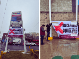 En este primer día se colocaron lonas de 