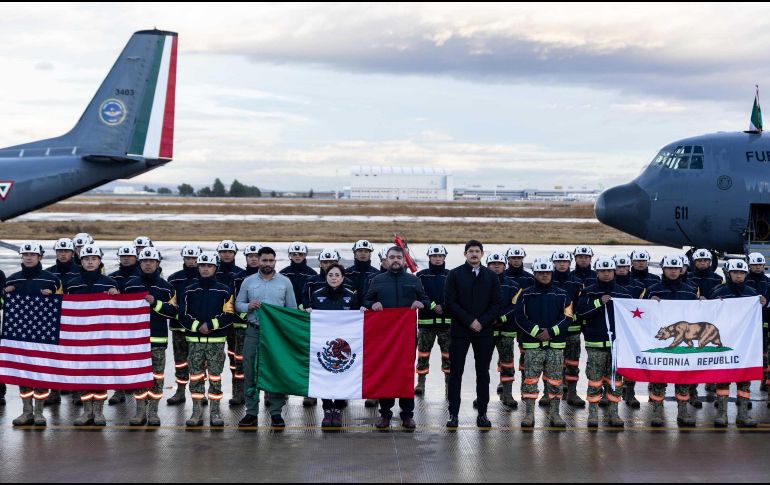 La aeronave salió del AIFA con rumbo a California, Estados Unidos, por instrucciones de la Presidenta de México, Claudia Sheinbaum. SUN / H. Salvador