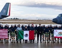 La aeronave salió del AIFA con rumbo a California, Estados Unidos, por instrucciones de la Presidenta de México, Claudia Sheinbaum. SUN / H. Salvador