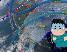El frente frío No. 22 continuará su avance sobre el sureste mexicano y la península de Yucatán. X/ @conagua_clima.