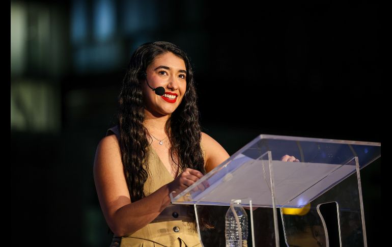 Zoe García, presidenta de la Federación de Estudiantes Universitarios (FEU) de la Universidad de Guadalajara rindió su segundo informe de actividades al frente de la organización. EL INFORMADOR / H. Figueroa