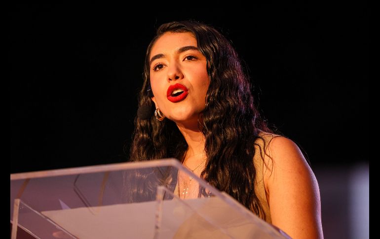 Zoe García, presidenta de la Federación de Estudiantes Universitarios (FEU) de la Universidad de Guadalajara rindió su segundo informe de actividades al frente de la organización. EL INFORMADOR / H. Figueroa