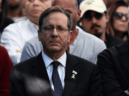 El presidente Israelí Isaac Herzog en el funeral de un sargento Israelí celebrado el día de hoy 20 de enero. EFE/EPA/ATEF SAFADI