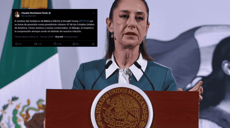 A pocas horas de la toma de posesión de Donald Trump, Claudia Sheinbaum emitió su felicitación al mnadatario. EL UNIVERSAL / B. Fregoso