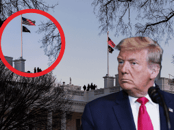 En su primer día como presidente, Donald Trump ordenó izar la bandera nacional a asta completa. EFE / J. Lo Scalzo / AP / ARCHIVO