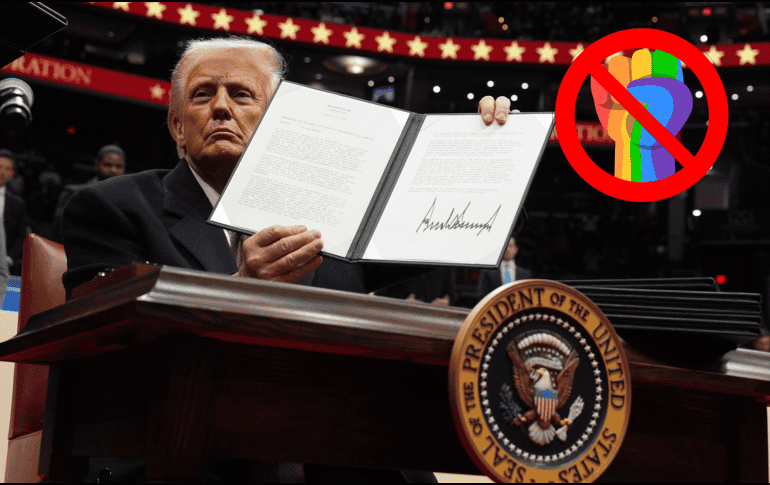 Donald Trump continúa firmando órdenes en su primer día de gobierno. AP / E. Vucci