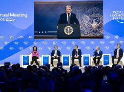 El presidente Donald Trump participó de manera virtual en el Foro Económico Mundial en Davos.  AP / M. Buholzer