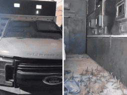 Se trató de una camioneta Ford Super Duty equipada con blindaje artesanal, en cuyo interior se encontraron varios ponchallantas. CORTESÍA/Secretaría de Seguridad