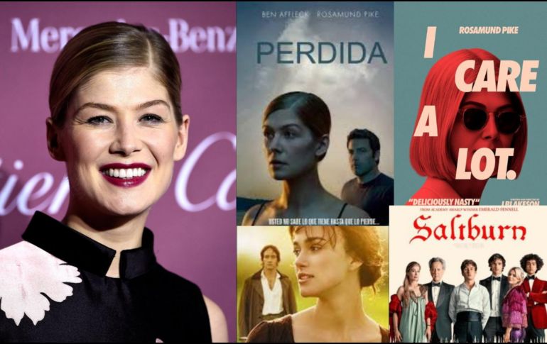 Rosamund Pike ha sido nominada a varios premios, entre los cuales destacan el Óscar, el globo de oro, el premio BAFTA y el premio SAG. INFORMADOR / ARCHIVO / CANVA