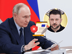 Vladímir Putin, afirma que Volodímir Zelenski, no está facultado para firmar acuerdos. EFE/V. Prokofyev/S. Dolzhenko